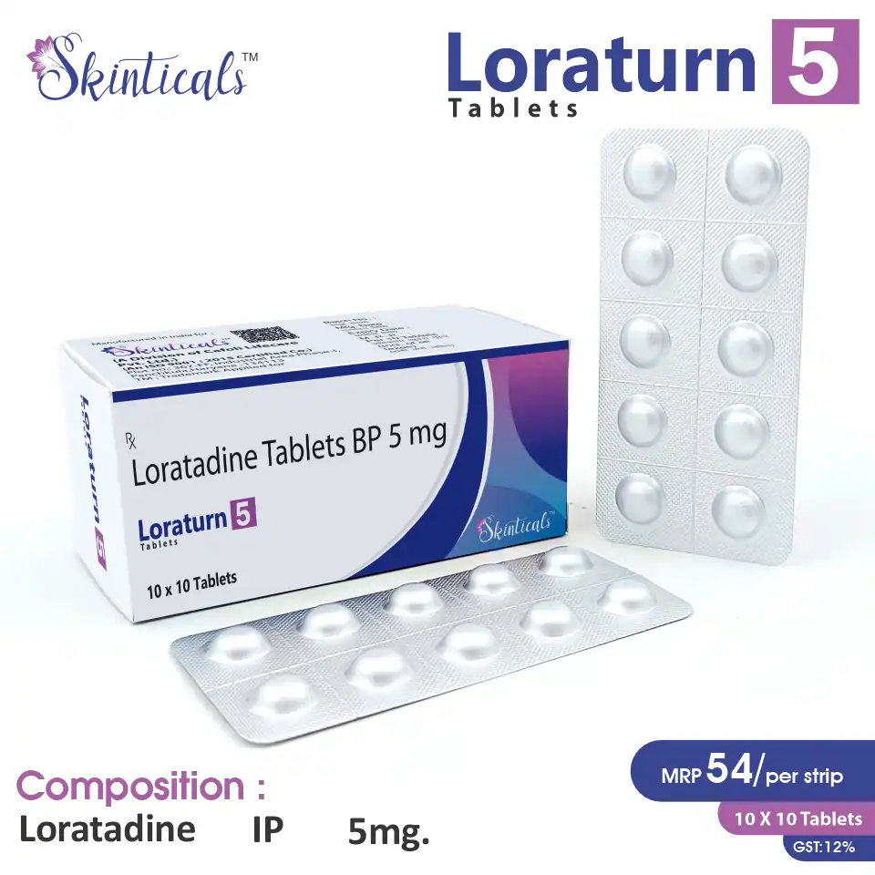 Loratadine 5mg Tablet for Allergic Rhinitis & Urticaria at Best Price for PCD Pharma Franchise in India